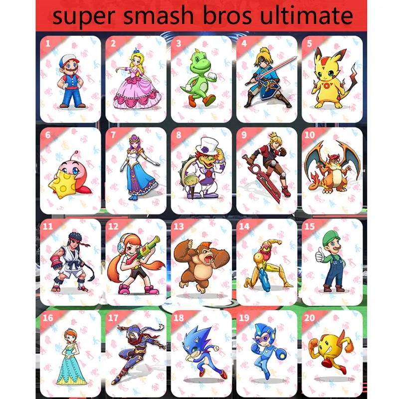 20 super smash bros Последние данные Ntag215 печатных NFC карты написаны Tagmo работы для NS переключатель игры - Цвет: 20 super smash bros