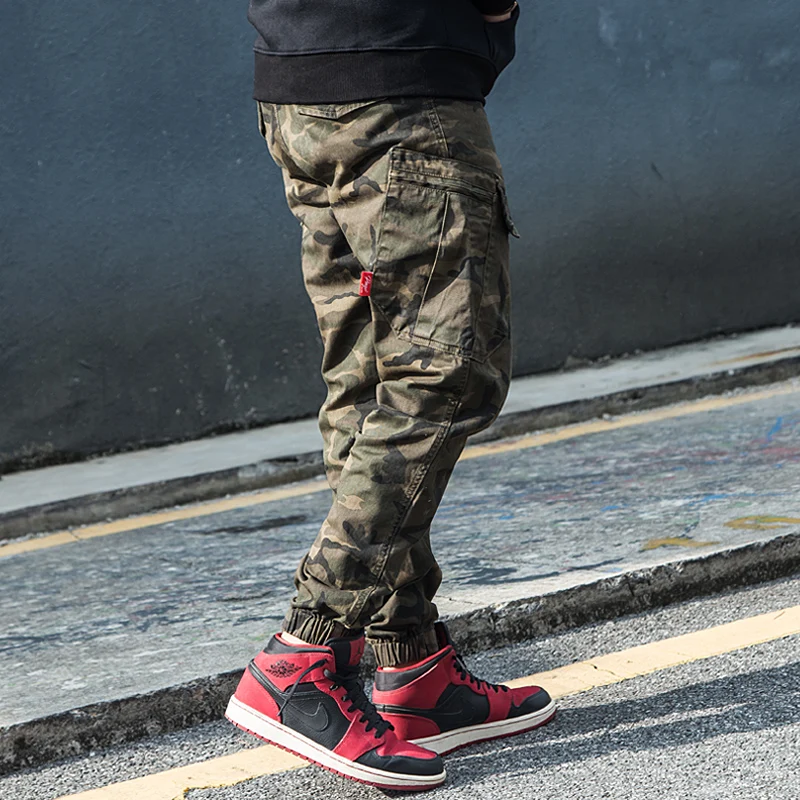 Стиль сафари! Брюки карго мужские камуфляжные Джоггеры со множеством карманов