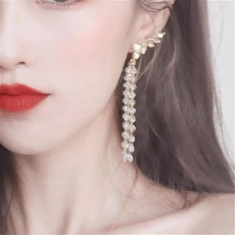 

New Exquisite Super Fairy Wings Full of Zircon Tassel Earrings Temperament Senior Net Red Wild Earrings Female Jewelry Gift