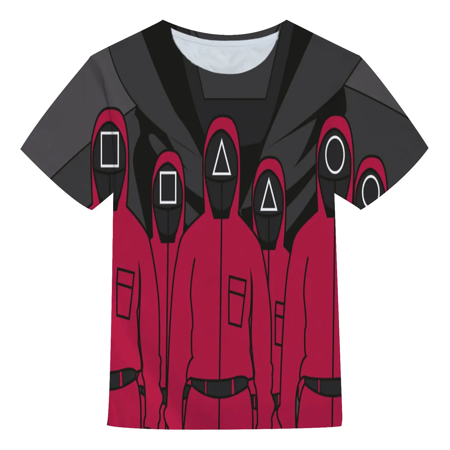 

Squid Game Short-sleeved 3D Printing T-shirt New Children's Clothing Boys And Girls Anime street tops cosplay new short-sleeved