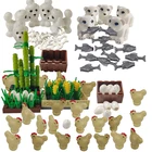 Creactor City MOC игрушки для детей, животные, свинки, курица, кирпич, маленький размер, сад, образование, DIY модели, совместимые строительные блоки