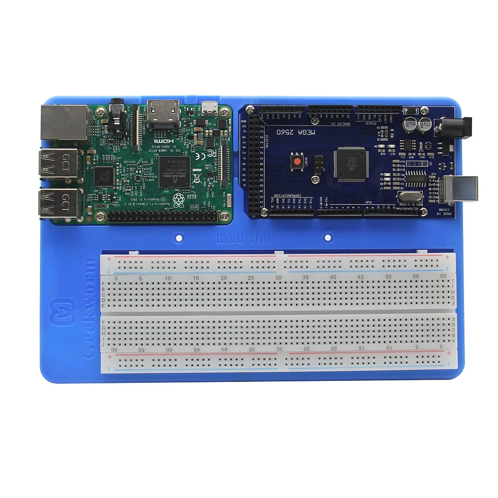 

Raspberry Pi RAB Holder Breadboard ABS Education Platform Case for Arduino UNO R3 Mega 2560 / Raspberry Pi 3 Model B+ Plus