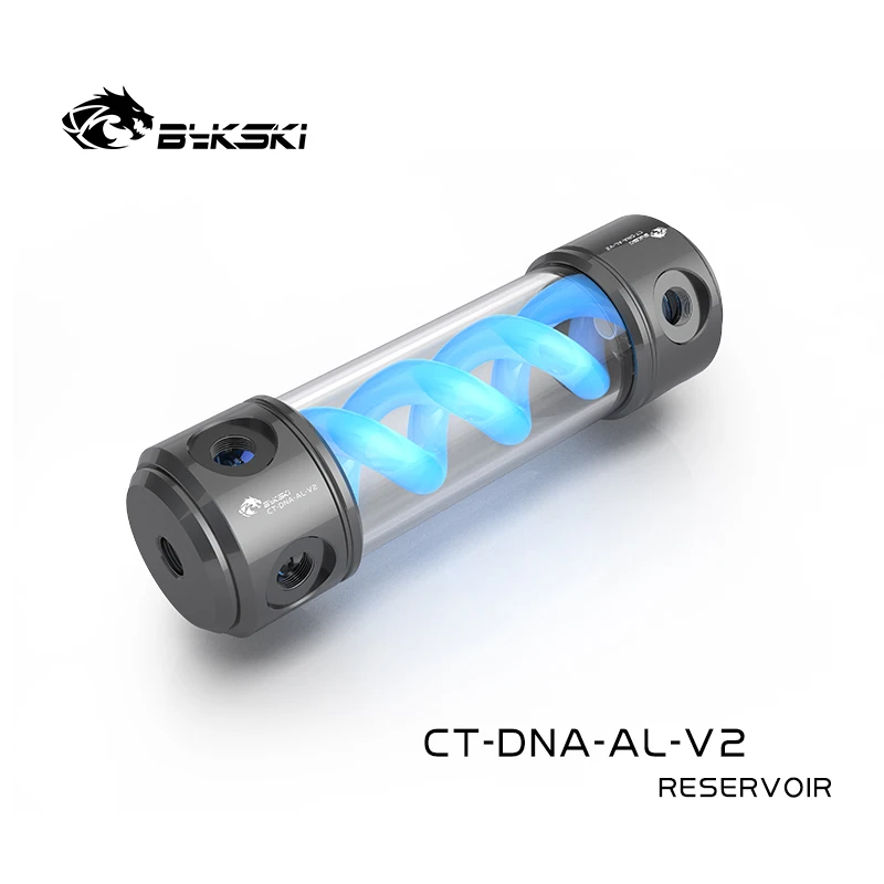 

Bykski T Reservoir DNA Cylindrical DNA Spiral Water Tank Cylinder RGB / ARGB 190 / 260MM Red blue white black CT-DNA-AL-V2