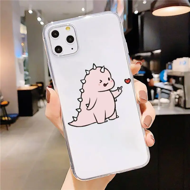 

Cute animal dinosaur Phone Case Transparent soft For iphone 5 5s 5c se 6 6s 7 8 11 12 plus mini x xs xr pro max