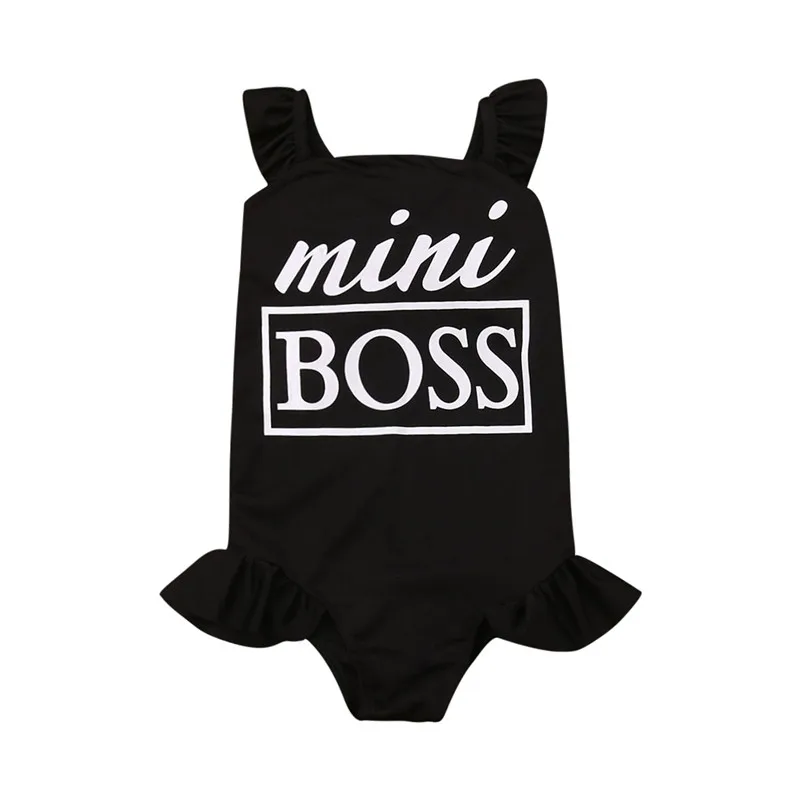 

Toddler Kids Baby Girls Letters Print One Piece Bathing Suit Beachwear Ruffles Bodysuit Jumpsuit Summer Clothes 1-6Y