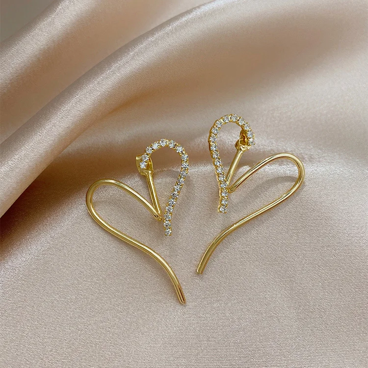 

2020 New Arrival Zeojrlly Heart Metal Women Trendy Stud Earrings Love Earrings Korean Earrings Female Jewelry For Women