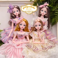 bjd doll 13 60cm with fashion clothes ball jointed soft wig vingl head file body makeup can close eyes for girl toys gift
