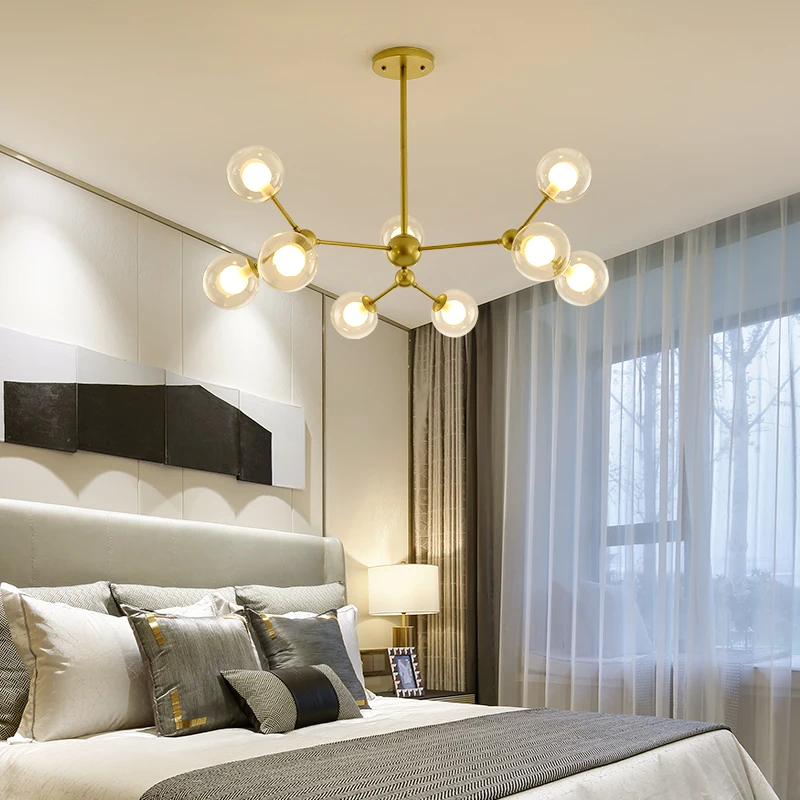 Современная золотистая черная светодиодная люстра потолочные светильники с 9/12/15