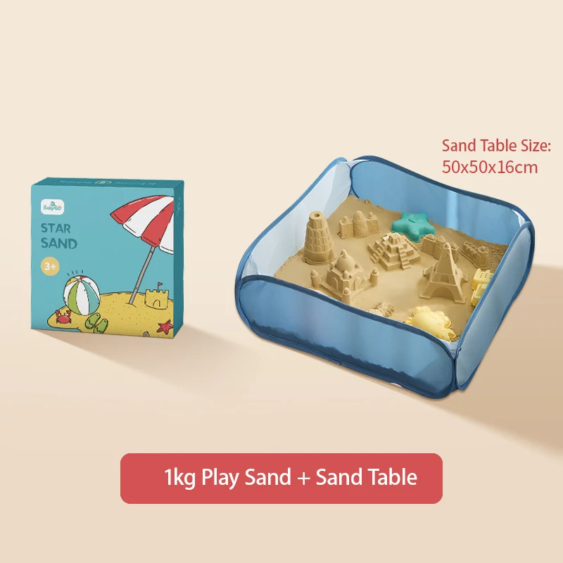 Play Sand Sand Table BabyGo 1 кг Крытый игровой песок Дети DIY игрушки натуральный латекс развивающие без пигмента глина волшебный пляж Космический песок для детей - Цвет: Play Sand Sand Table