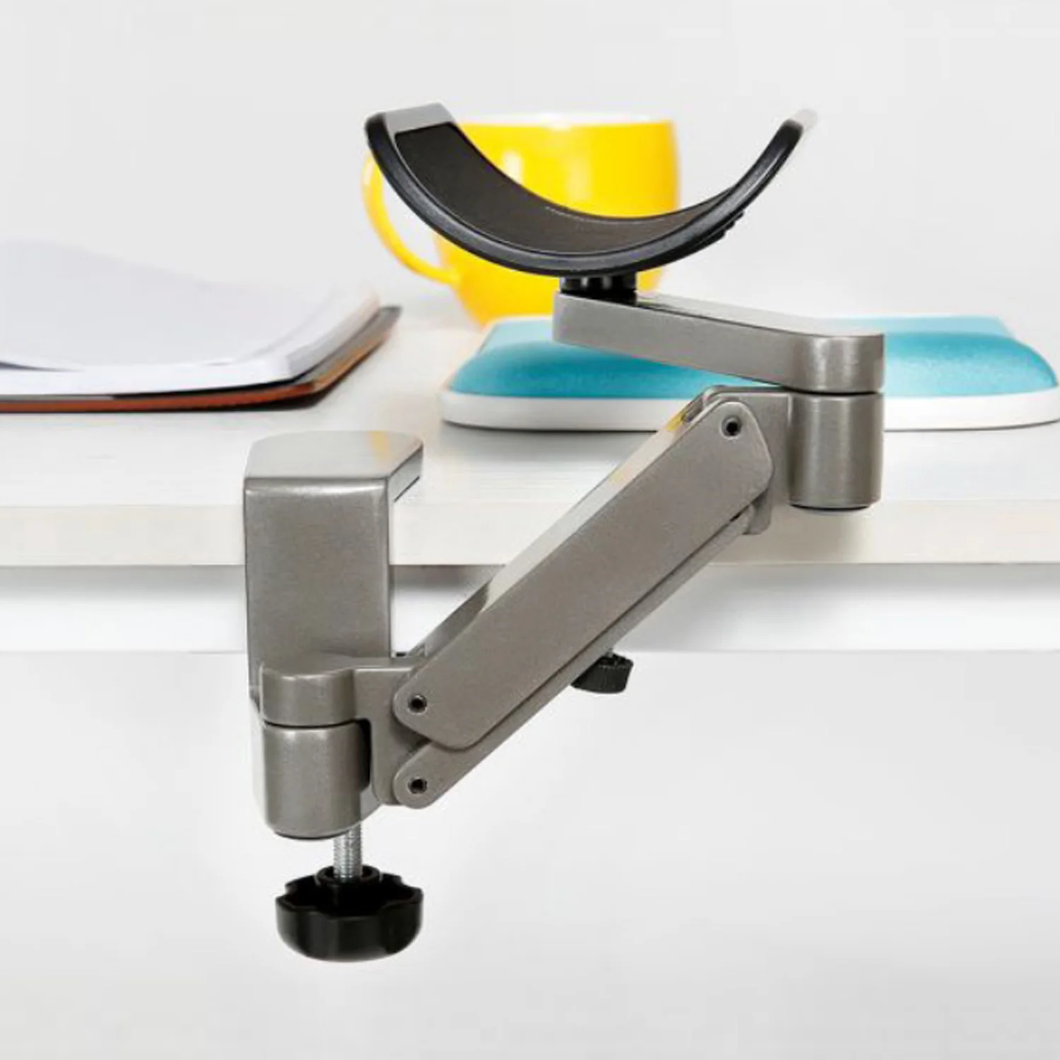 Besegad эргономичный подлокотник Вращающийся Регулируемый Алюминий Мышь колодки