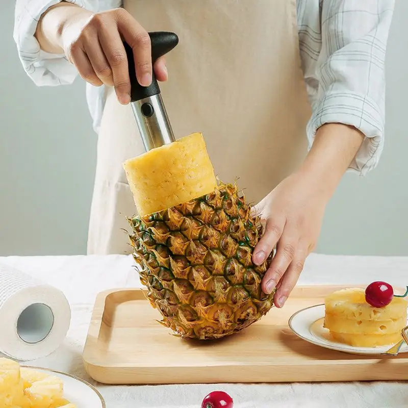 

Easy Kitchen Tool Stainless Steel Pineapple Fruit Corer Slicer Cutter Peeler New