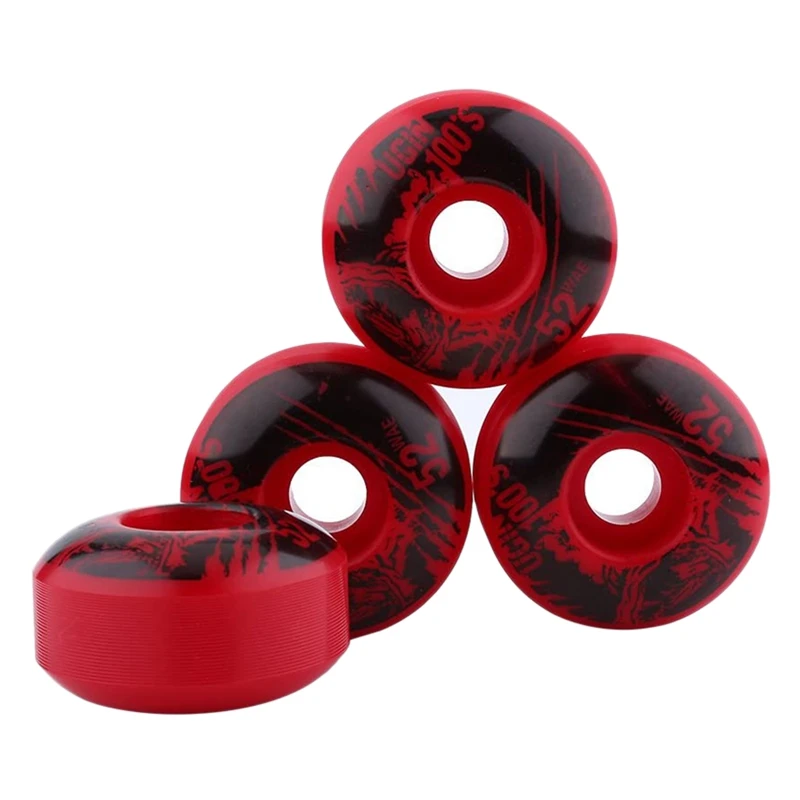 

UGIN 4 Pcs/Set Durable PU Longboard Skateboard Wheels HR100A 52X30mm Double Rocker Skateboard Wheels