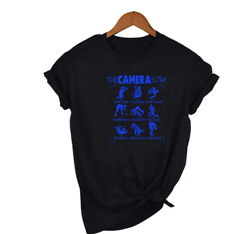 

Sutra camera photography hip hop printed women's short sleeve T-shirt trendy cotton summer T-Shirt Top