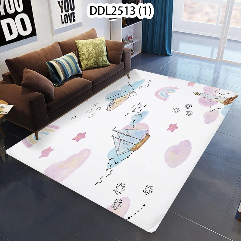 Подводная лодка с мультяшными рыбками большой коврик для гостиной домашние
