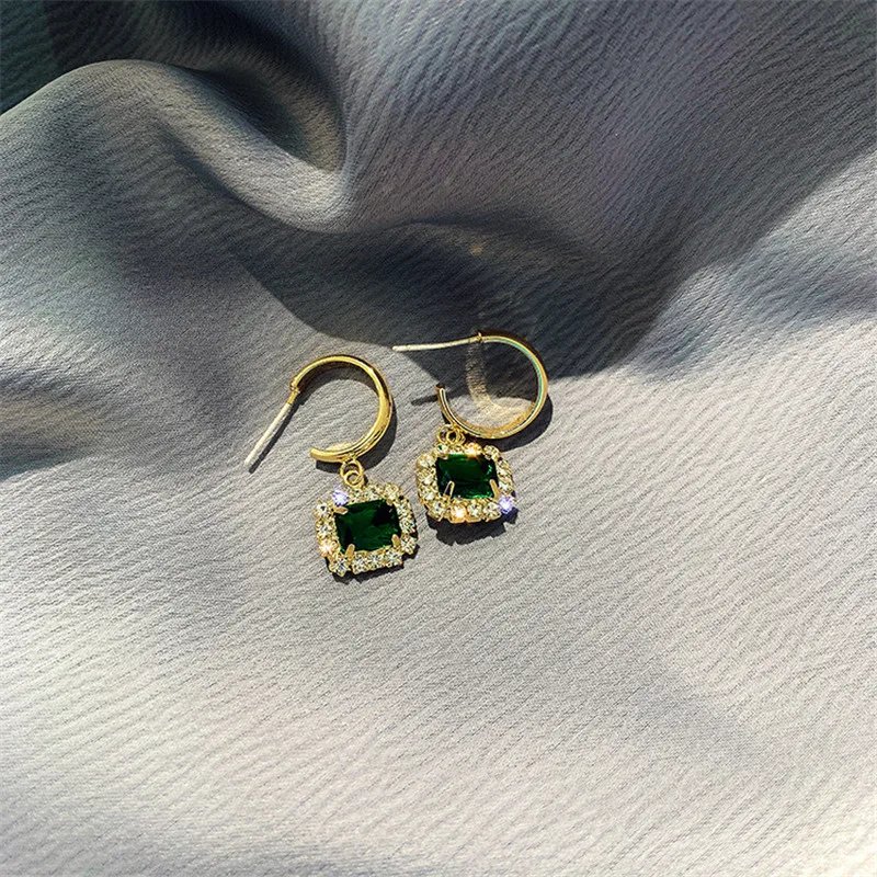 Женские Геометрические серьги-капельки FYUAN маленькие круглые серьги зеленого и