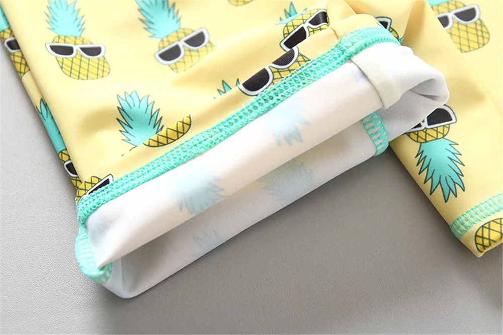 Детские купальные костюмы с принтом ананасов Цельный купальник детский костюм