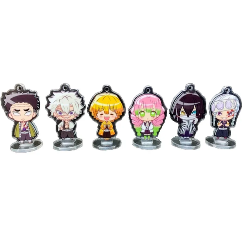 

Bandai Anime Figure Action Figure Demonslayers Small Stand Gacha Agatsuma Zenitsu Hashibira Inosuke Key Chain Blind Box Toys