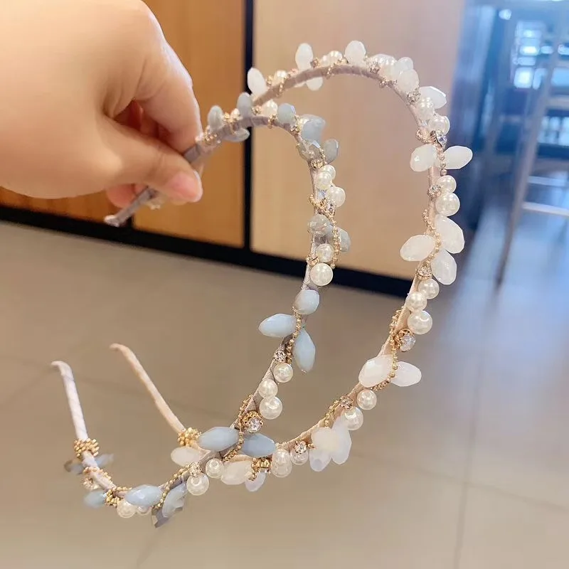 1 шт. корейские элегантные хрустальные резинки для волос с жемчугом роскошные