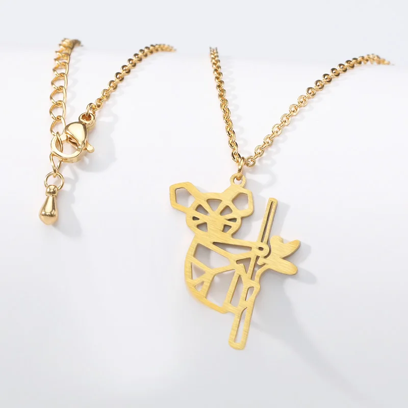 Ожерелье коала из нержавеющей стали золотого цвета колье Femme 2020 подарки лучшим