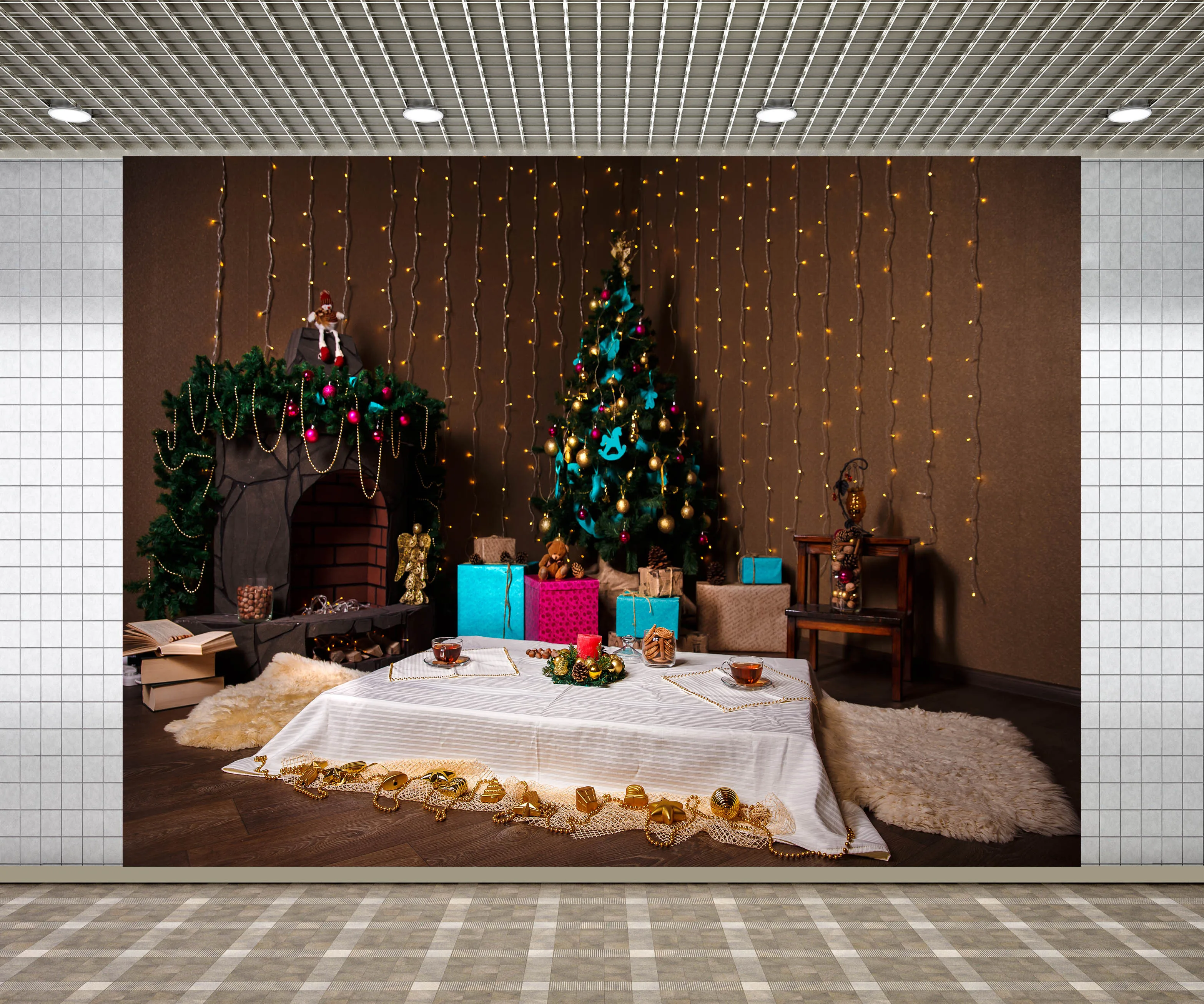 

Lyavshi Рождественская елка подарки светильник лая тень шикарная стена Детские фотографии фоны Виниловые пользовательские фото фоны для фото...