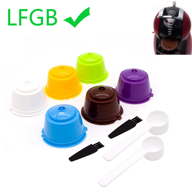 

3Pcs Reusable Plastic Coffee Capsule for Dolce Gusto Coffee Filter With Spoon Brush Refillable Compatible Coffee Pods Coffeeware