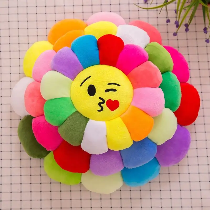 Новая красочная подушка с солнечным цветком плюшевая игрушка Подушка для офиса