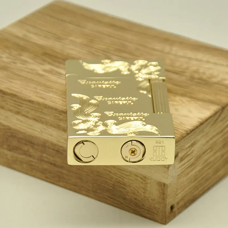 Новинка Золотая газовая зажигалка бутановый кремний раздвижная металлическая