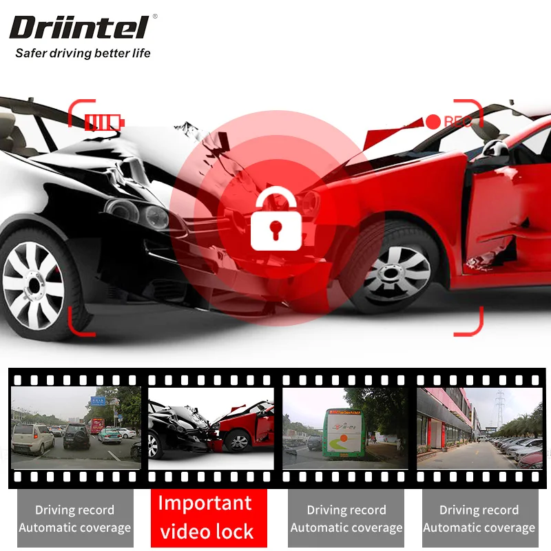 Driintel Видеорегистраторы для автомобилей Полный Камера вождения Регистраторы Wi Fi