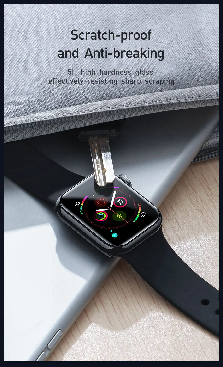 Baseus 0,2 мм Защитная пленка для экрана с полным покрытием для Apple Watch 1 2 3 38 мм 42 мм для Apple Watch 4 5 40 мм 44 мм