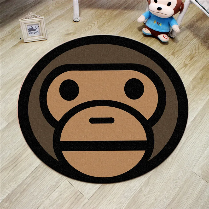 Круглый ковер с обезьянкой детская комната круглый салон спальня компьютерный