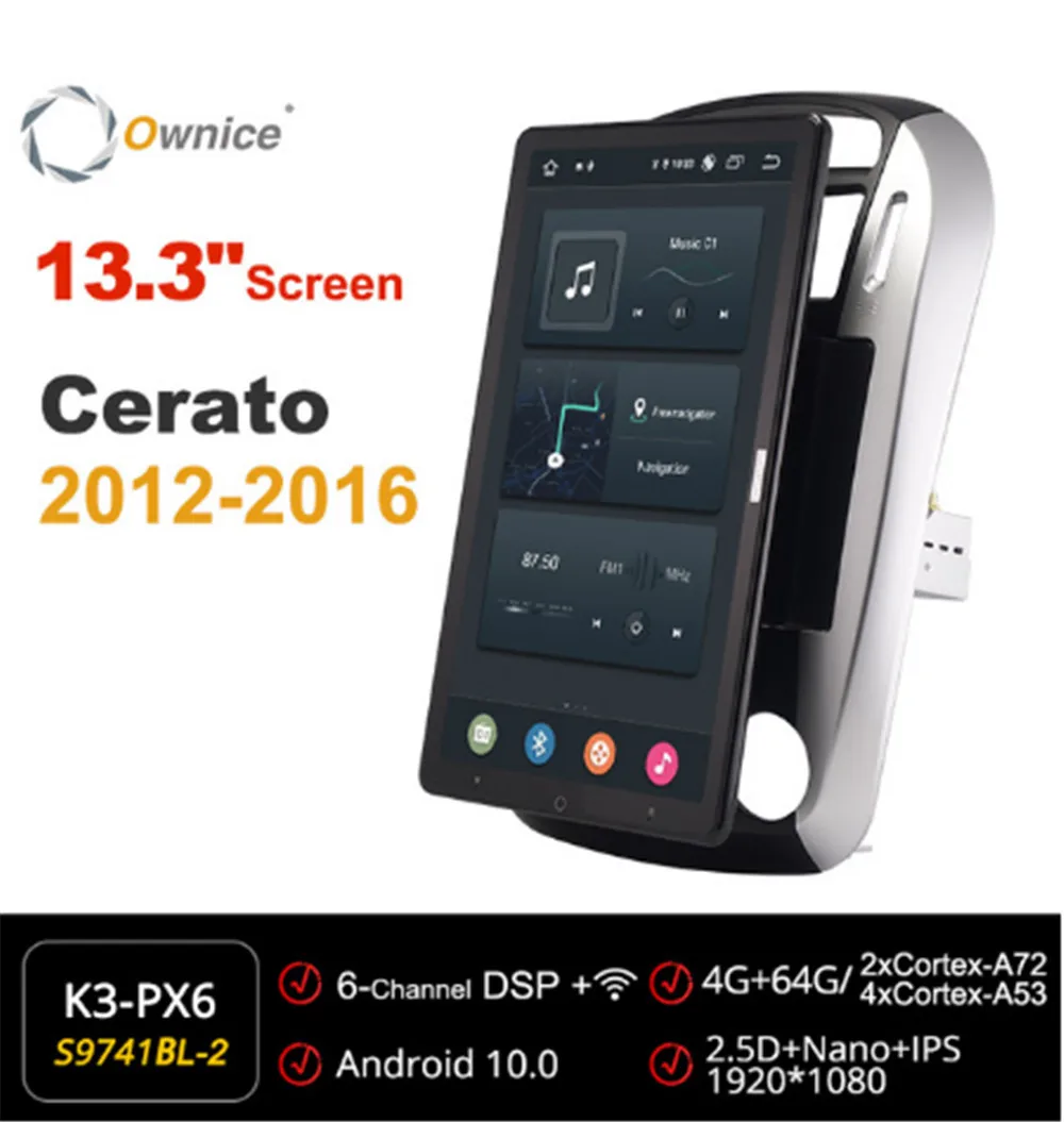

Автомагнитола Ownice 1920*1080 на Android 10,0 для Kia cerato 2012-2016, аудиосистема, проигрыватель, мультимедийное устройство, вращающийся на 13,3 дюйма IPS