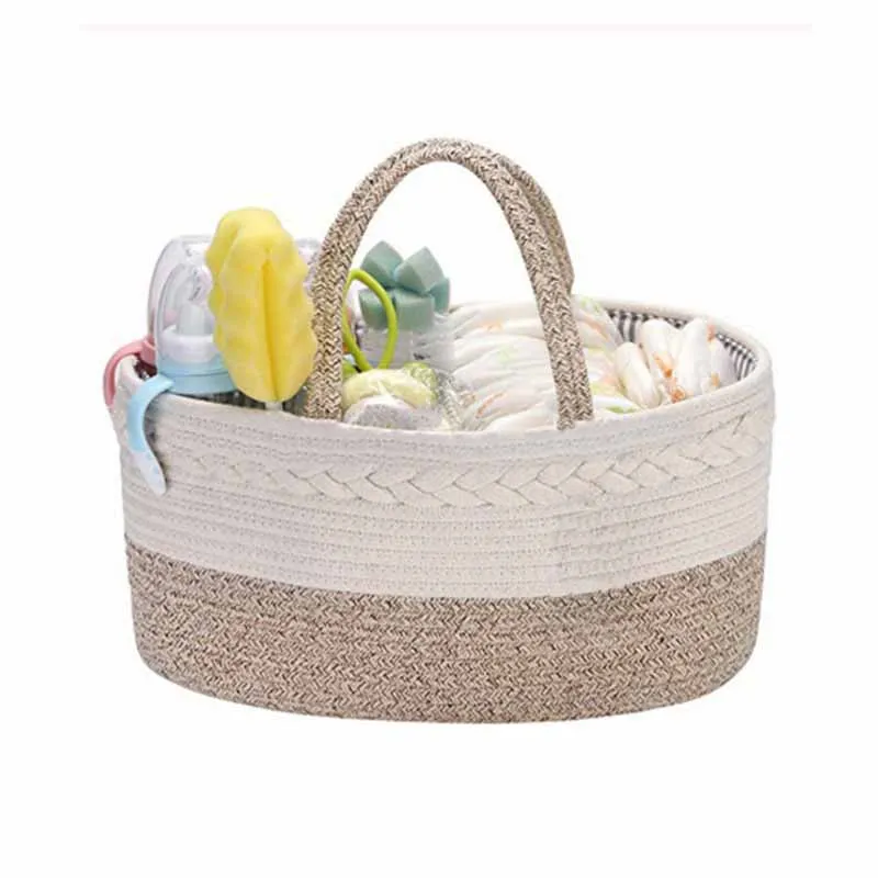 

14x3.5x2.7inches Baby Diaper Nursery Bag Canvas Storage Wipes Nappy Organizer Container 100% Storage Basket Mother Diaper Bags