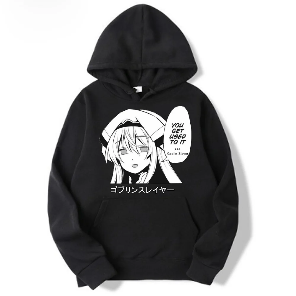 

Толстовка унисекс в стиле Харадзюку, худи с принтом гоблина, рассекающего слоя, японское аниме, Повседневная Уличная одежда в стиле Харадзюку