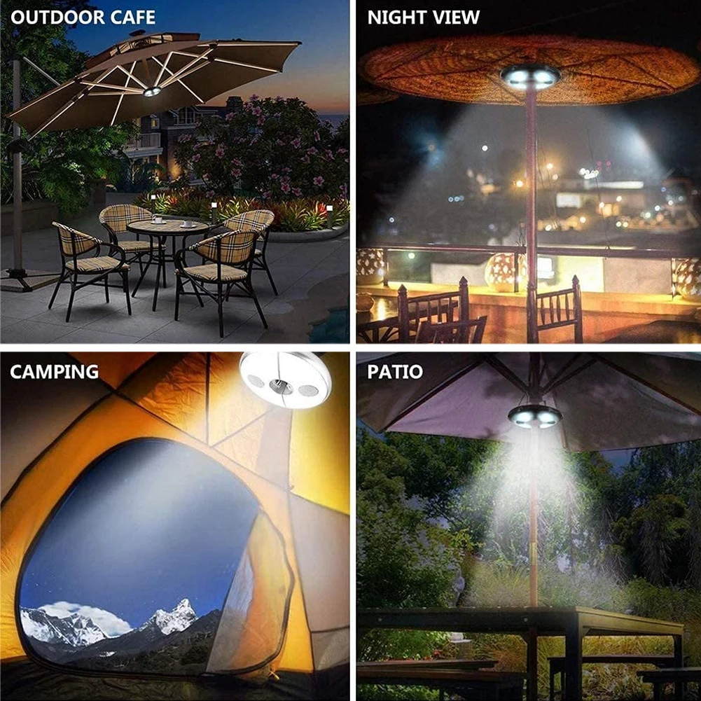 

Patio Umbrella Light Wireless Speaker Portable LED RGB Changing Outdoor Beach Patio Emergency Lights Camping Parasol Lamp