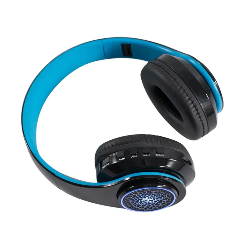 Светодиодный умный беспроводной Bluetooth наушники музыка игровая гарнитура FM приём