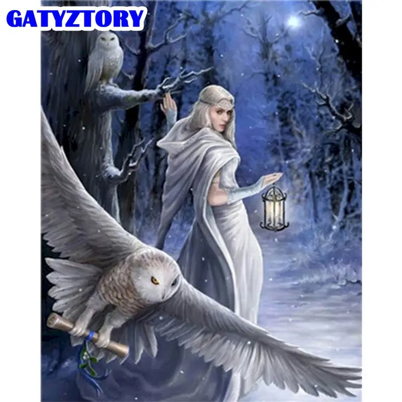 

GATYZTORY 60x 75cm Paint By Numbers Kits Home Decoration Hand Painted Girl Lamp Paint By Number Diy Framed Acrylic Draw Arts