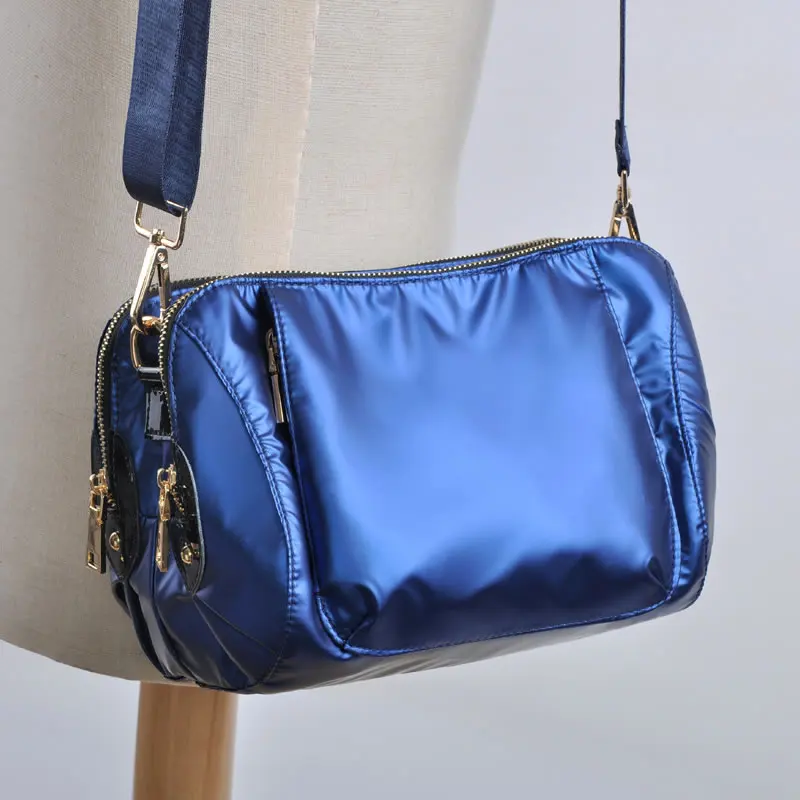 

Высококачественная Роскошная брендовая Новинка 2021, модная двухслойная однотонная Повседневная сумка-мессенджер из нейлоновой ткани, коше...