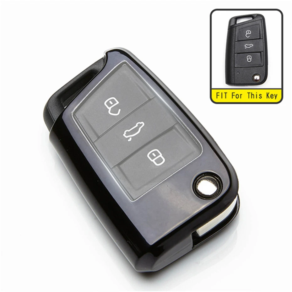 Чехол для автомобильного ключа чехол VW Polo Golf 7 Tiguan Skoda Octavia Kodiaq SEAT aeca Leon Ibiza защитный