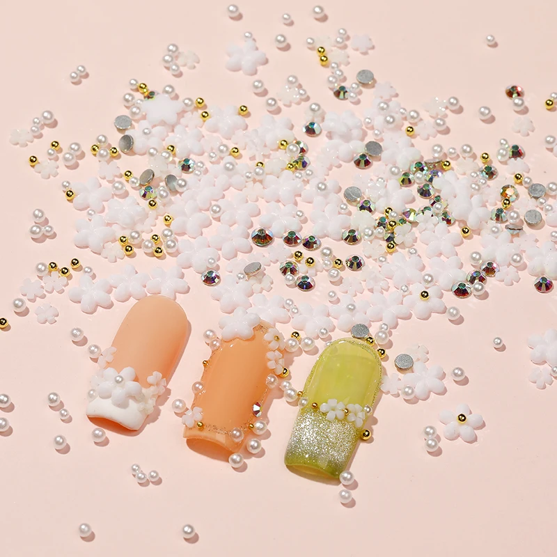 

1 Bag Of Acrylic Flower Nail Decoration Is Suitable For Matching With Rhinestone And Gem Nail Accessories DIY Nail Art Design