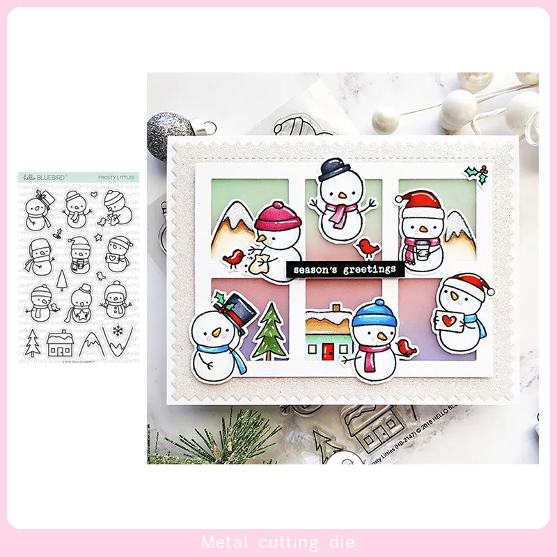 Штамп и Вырубные штампы с зимним снеговиком для скрапбукинга фотоальбома