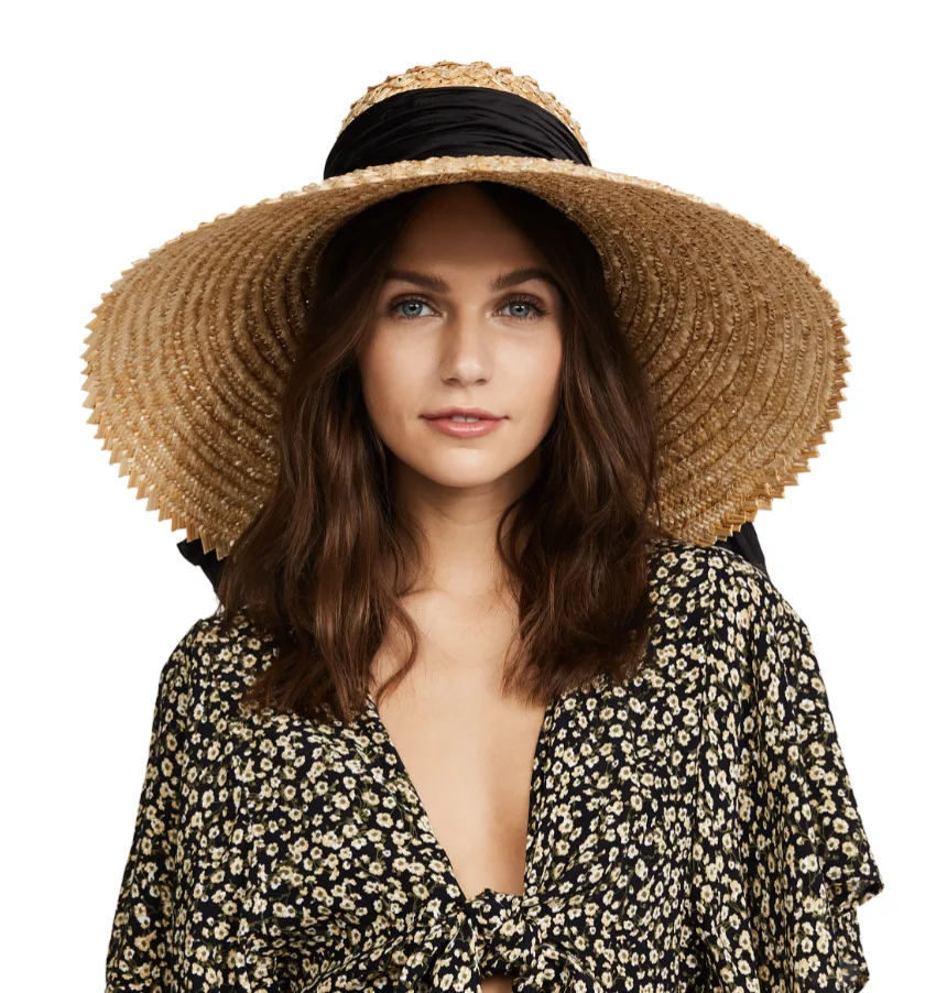 Соломенная шляпа с большим полями летняя Плетеная соломенная натуральным
