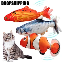 interactive cat toy fish simulation electric fish pet toy soft plush shaking dancing usb charging toy for cats toys dropshiping