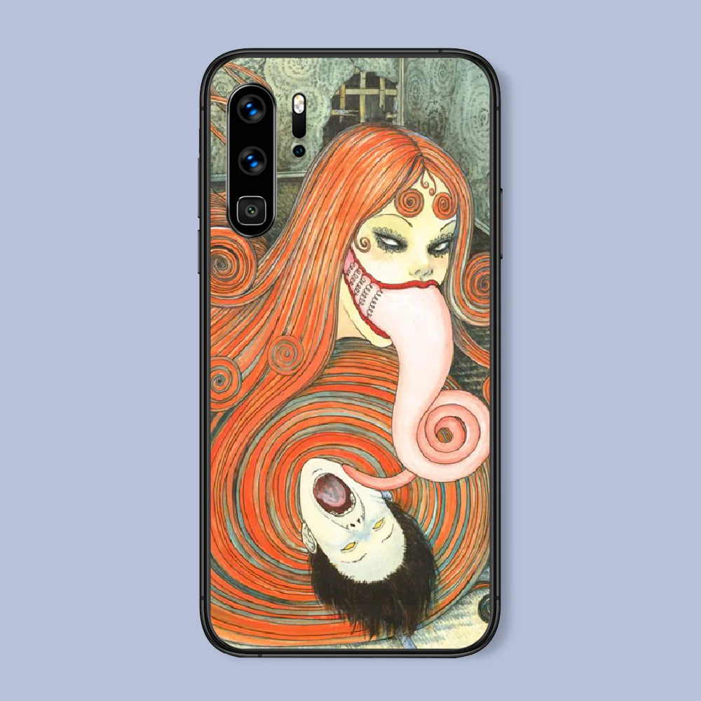 

horror comic Junji Ito Phone Case For Huawei P Mate Smart 10 20 30 40 Lite Z 2019 Pro black Coque 3D Cell Silicone Funda Soft