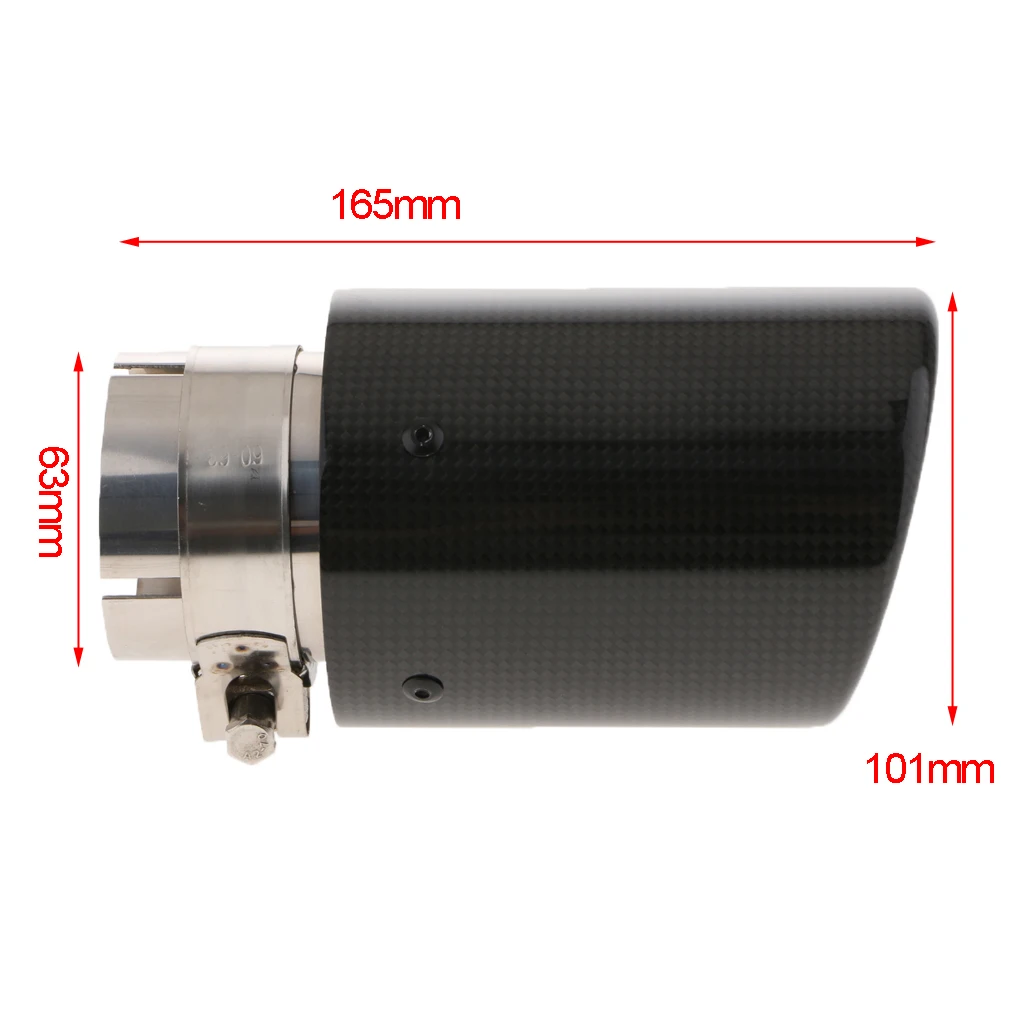 Черный автомобильный глушитель выхлопной трубы из углеродного волокна концевой