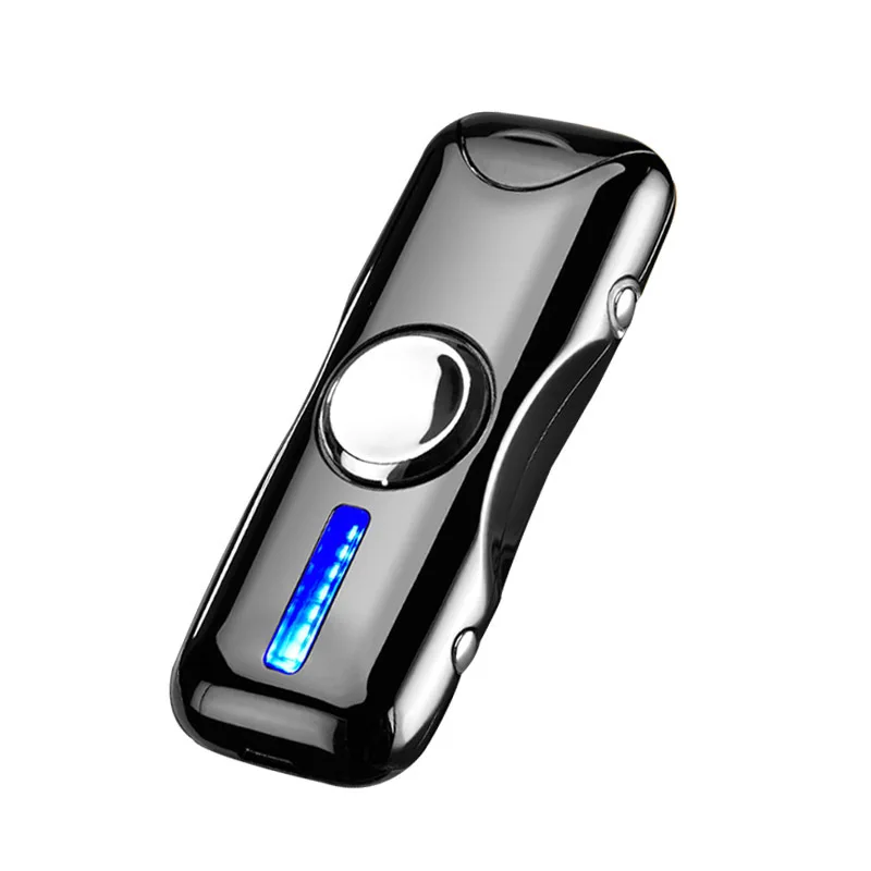 Fidget Spinner Electric Lighter Metal Dual Arc Plasma Cigarette Chageable USB Lighters Smoking Accessories Gift for Men | Дом и сад