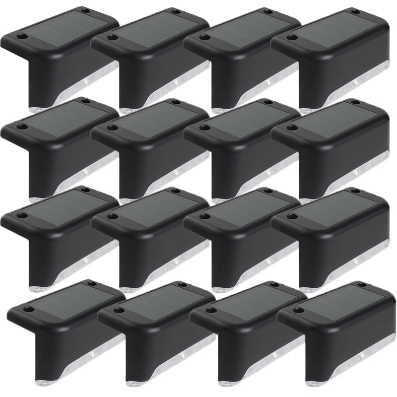 

16Pcs LED Solar Path Stair Light Outdoor Wall Lamp Garden Yard Fence Wall Landscape Lamp Driveway Fence Lights
