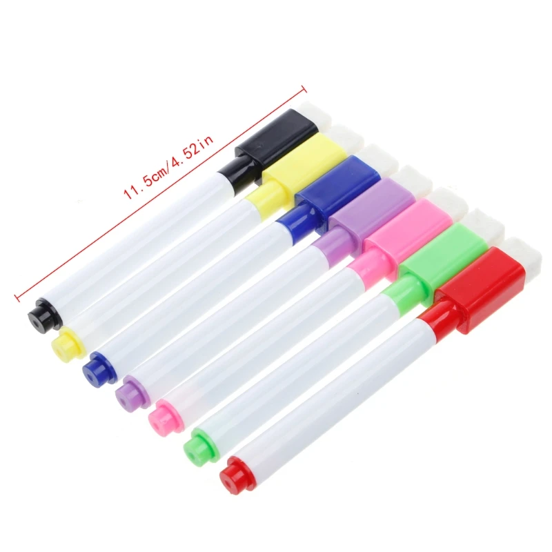 

5Pcs Whiteboard Pen Erasable Dry White Board Markers Black Ink Fine Size Nip