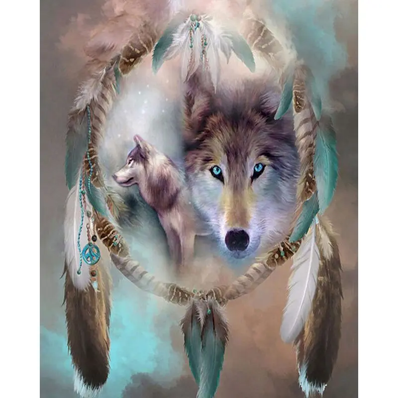 

SELILALI Wolf Animal Oil Painting By Numbers For Adults Hand Made Diy Framed On Canvas Modern Room Wall Art Decor Unique Gift
