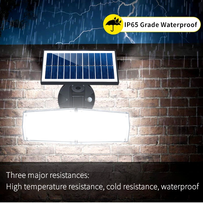 Мощная светодиодная настенная лампа на солнечной батарее умный ночник с