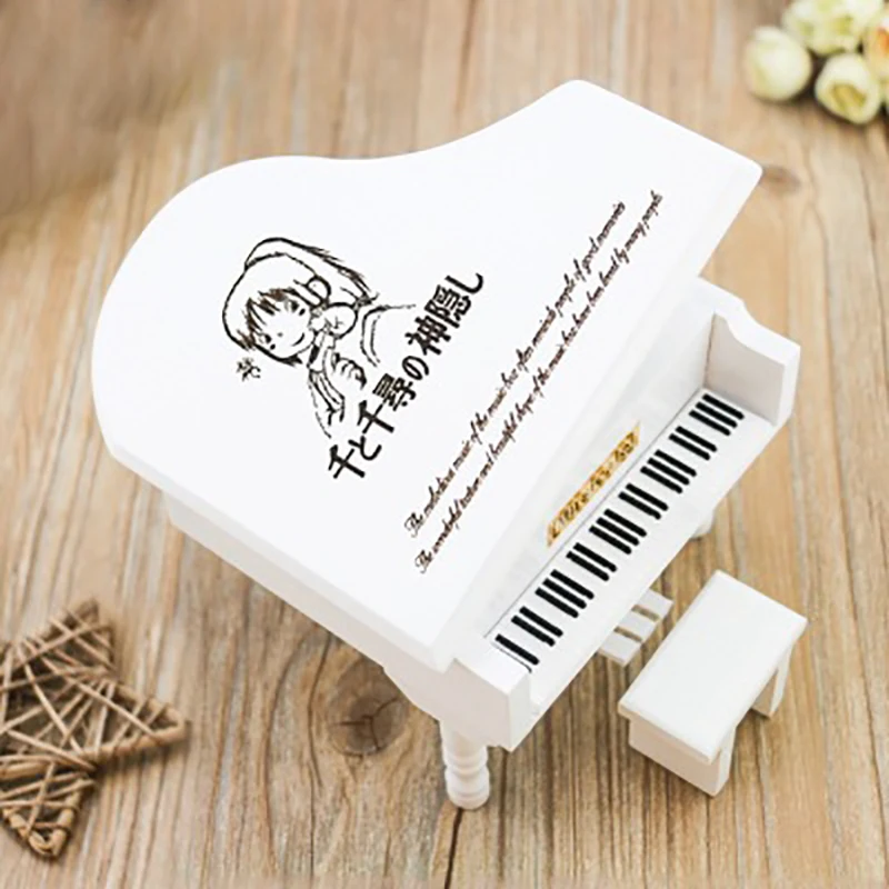 

Piano Wind Up Music Box Carved Wooden Music Boxes Anime Spirited Away Sailor Moon Castle In The Sky Christmas Birthday Gift